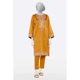 Brown Embroidered 2PC