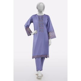 Purple Embroidered 2PC