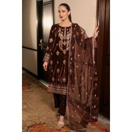 Brown Embroidered 2PC