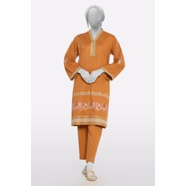 Brown Embroidered 2PC