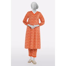 Orange Printed 2PC