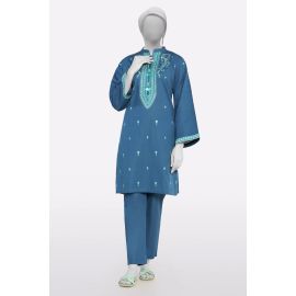 Blue Embroidered 2PC