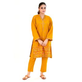 Mustard Embroidered 2PC