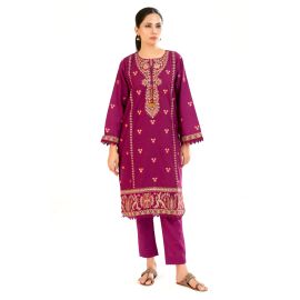 Purple Embroidered 2PC