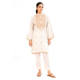 Off White Embroidered 2PC