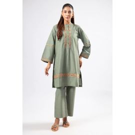 Green Embroidered 2PC