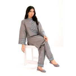 Grey Embroidered 2PC