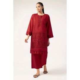 Red Embroidered 2PC