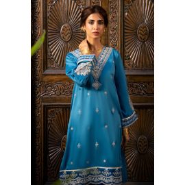 Blue Embroidered 2PC