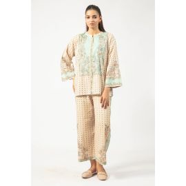 Peach Printed 2PC