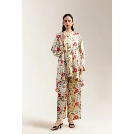 Beige Printed 2PC