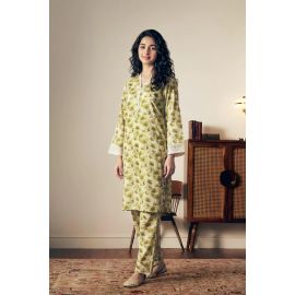 Printed Beige 2PC Suit