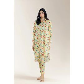 Printed Lawn Light Yellow 2PC