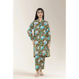 Printed Dobby Olive 2PC
