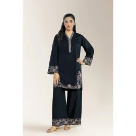 Embroidered Jacquard Black 2PC