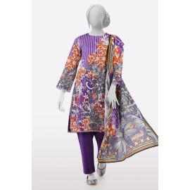 Purple Printed 3PC