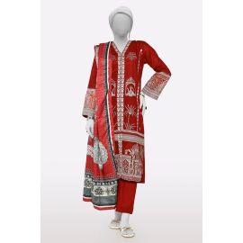 Maroon Embroidered 3PC