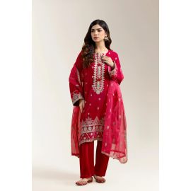 Pink Embroidered 3PC