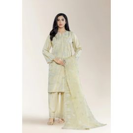 Embroidered Silk Beige 3PC