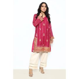 Khaddi Net Pink Kurti
