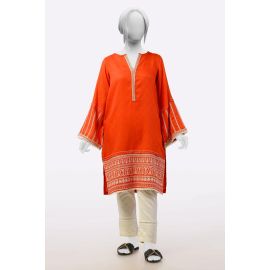 Orange Embroidered Kurti