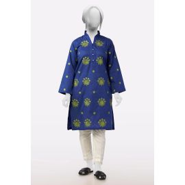 Navy Blue Embroidered Kurti