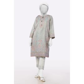 Blue Grey Embroidered Kurti