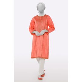 Peach Embroidered Kurti