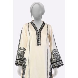 Beige Embroidered Kurti