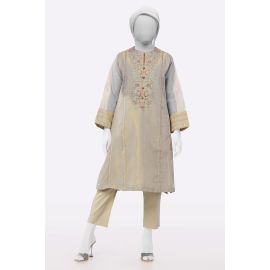 Thunder Grey Embroidered Kurti