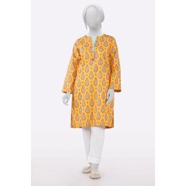 Orange Printed Kurti