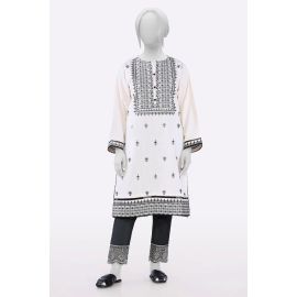 Light Peach Embroidered Kurti