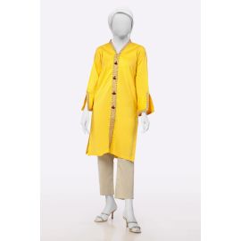 Yellow Embroidered Kurti