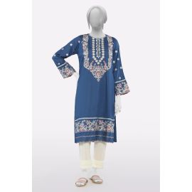 Blue Embroidered Kurti