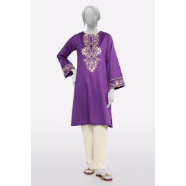 Purple Embroidered Kurti