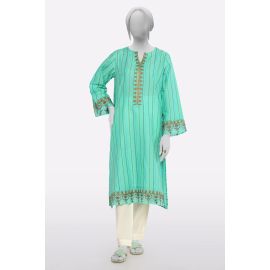 Sea Green Embroidered Kurti