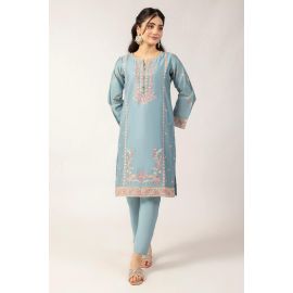 Light Blue Embroidered Kurti