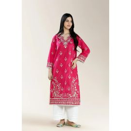 Embroidered Cambric-Pink Shirt