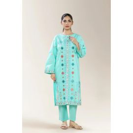 Embroidered Cambric Turquoise 2PC
