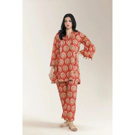 Printed Cambric Rust 2Pc