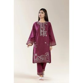 Embroidered Khaddar Plum 2PC