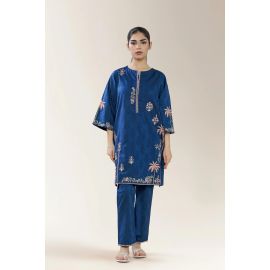 Embroidered Viscose Blue 2PC