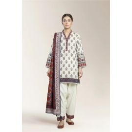 Printed Khaddar-Beige 3PC