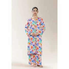Printed Viscose Linen Ivory 2PC