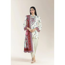 Printed Viscose Cream 3Pc
