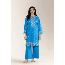 Embroidered Cambric Blue 2PC