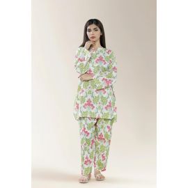 Printed Khaddar Green 2PC