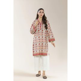 Printed Cambric Ivory Kurti