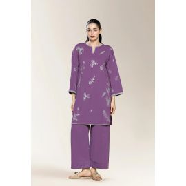 Embroidered Purple 2PC