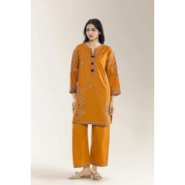 Embroidered Mustard 2PC
